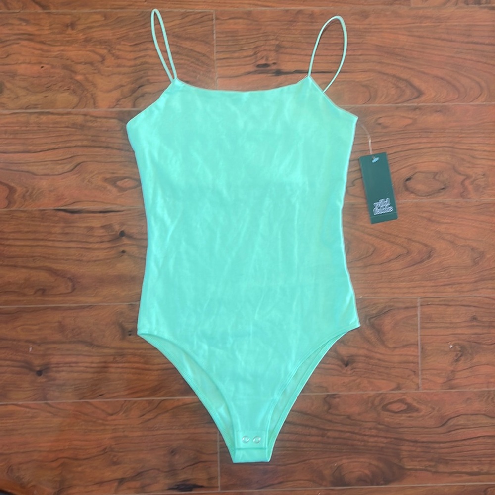 NWT Wild Fable Mint Green Spaghetti Strap One Piece Bodysuit